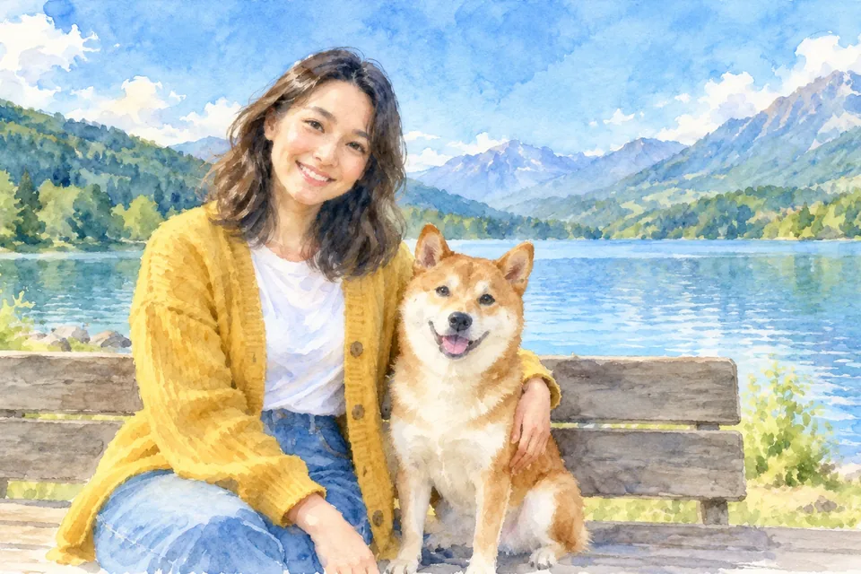 やさしい水彩画に描き直した見本